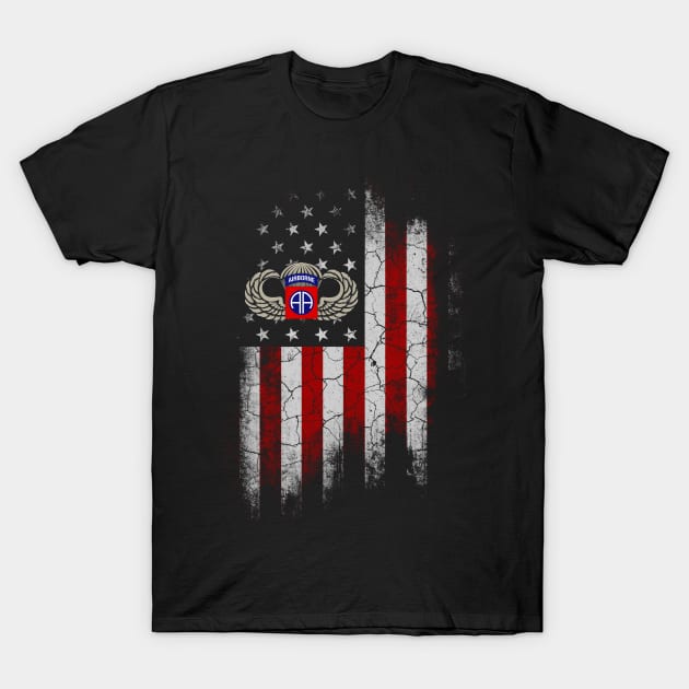 82nd Army Airborne Division Shirt US Flag Vintage Men Women T-Shirt by floridadori